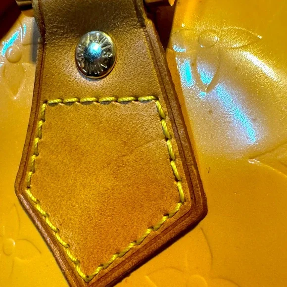 Louis Vuitton Authentic Vernis Houston Tote 1999Limited Edition Yellow &Pink COA - Picture 7 of 15